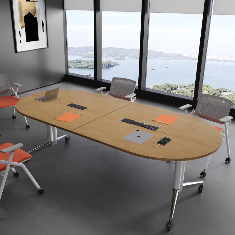 Klappbarer Alien-Konferenztisch, einfacher und moderner, beweglicher und ausziehbarer Büroschreibtisch, übergroßer Verhandlungsrundtisch