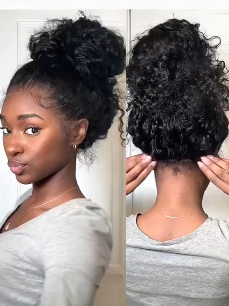 

Deep Wave Frontal Wig Human Hair 300% High Density 360 HD Full Lace Front Wig Water Wave Pre Plucked with Baby Hair Curly Wigs