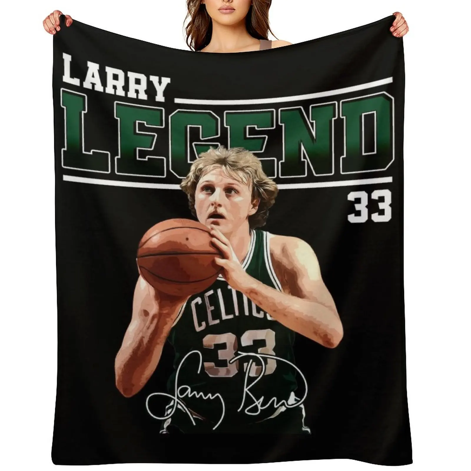 

Larry Bird Larry Legend Basketball Signature Vintage Retro 80s 90s Bootleg Rap Style Perfect Gift For Basketball L Throw Blanket