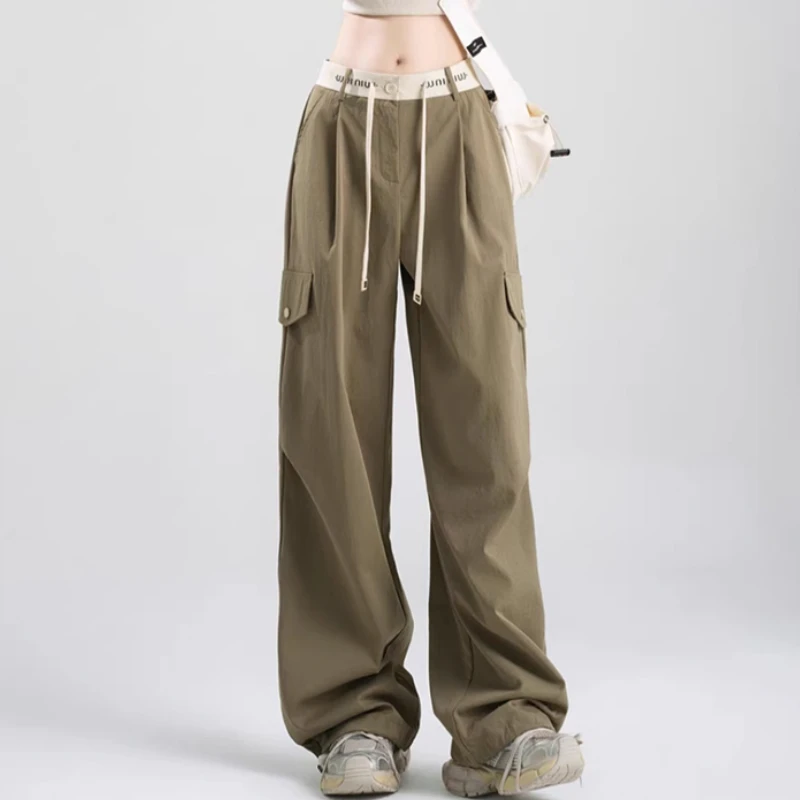 Cargo Pants Women Korean Fashion Women Clothing Quick Drying Casual Trousers Woman New Spring Autumn High Waist Streetwear Women
