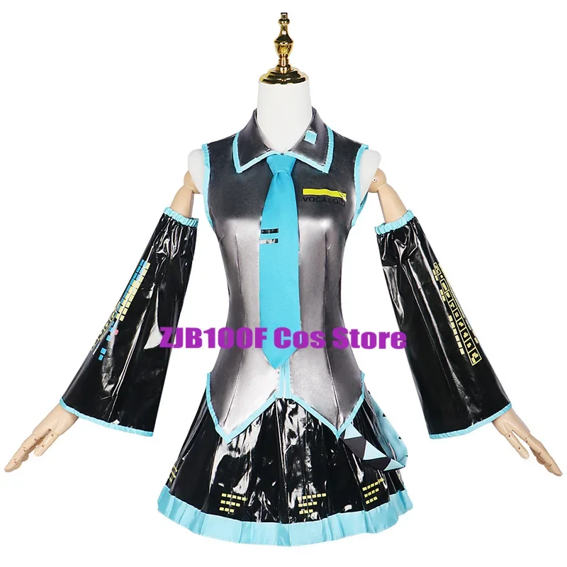 4 Farben Vocaloid Cosplay Anime Mikuku Dienst mädchen Kleid Perücke Anfänger Zukunft Cosplay Kostüm Halloween Party Outfit für Frauen Männer