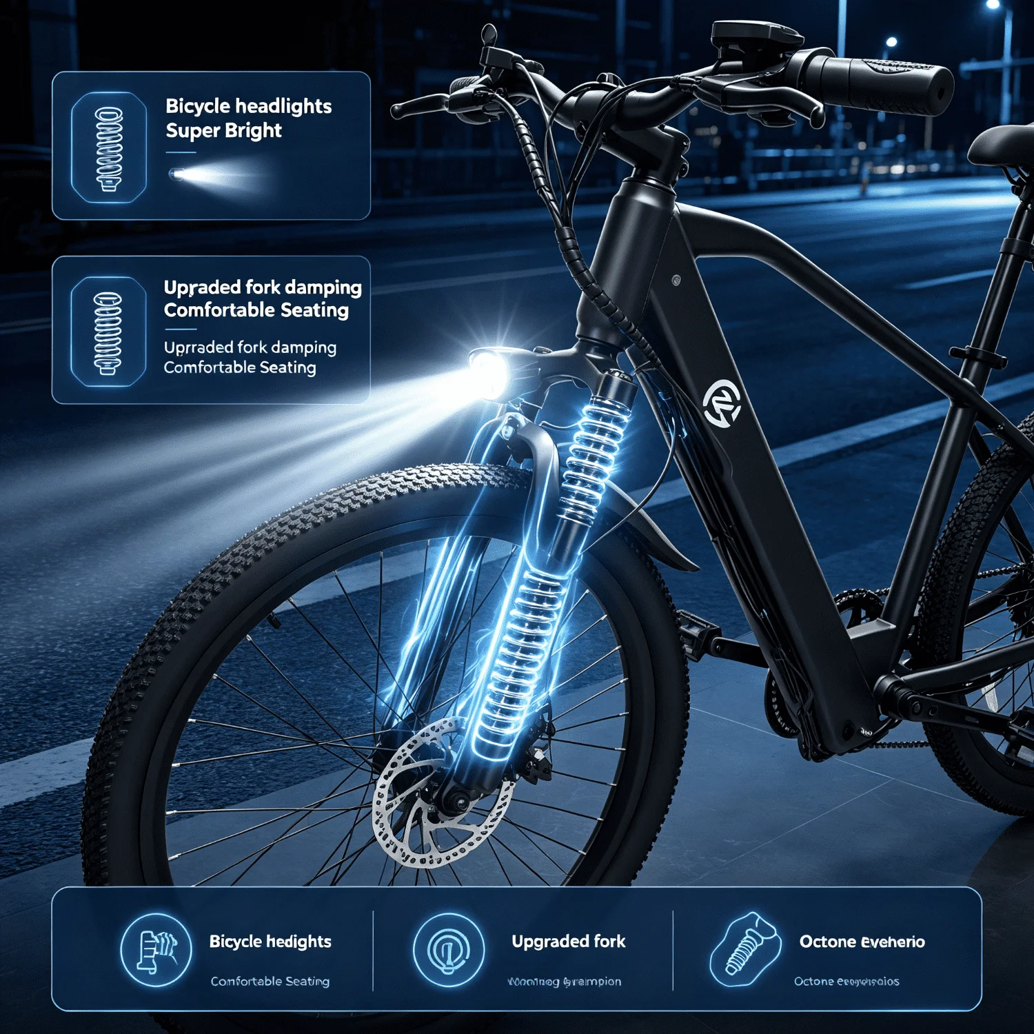 500W Motor E-Bike for Husband 24-7 Support Fat Tire Off-Road Trail Cyber Monday Deals 7-speed front fork shock absorber super bright headlight  adult electric bike ideal for outdoor off-road and city commuting view 6