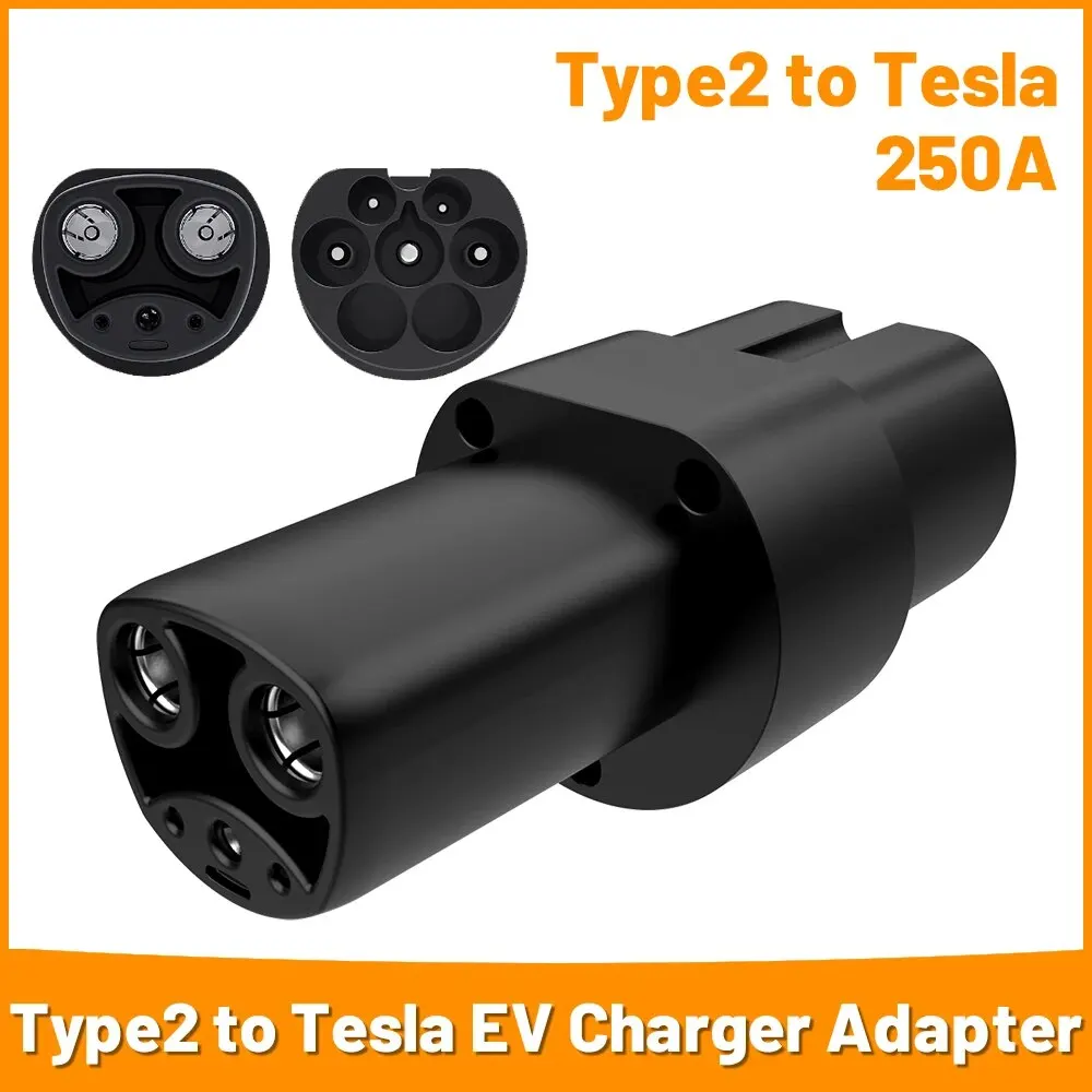 Type 2 to Tesla EV Charger Adapte Electric Vehicle Charging Connector IEC 62196 Plug AC Converte for Tesla Model S/X/3/Y EVSE