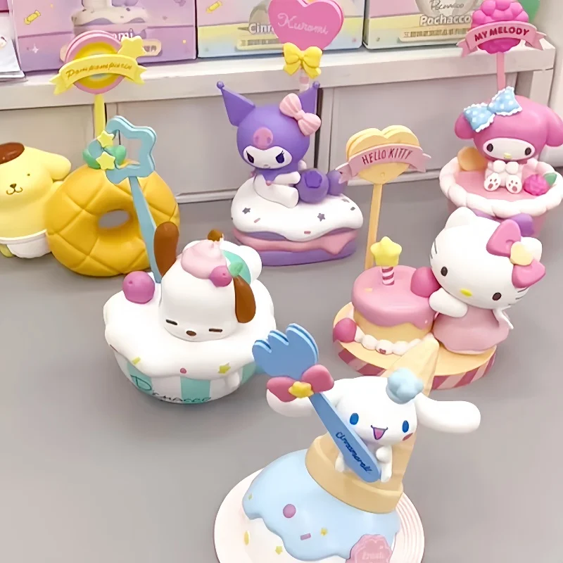 

Sanrio Memo Kawaii Kuromi My Melody Hello Kitty Cinnamoroll Surrounding Surprise Gift Figure Toy Desk Decor Blind Box Ornament