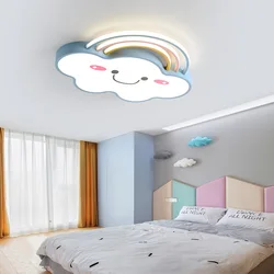 Nordic Ceiling Chandelier Kindergarten Children's Kids Bedroom Lamps for Interior Home Decoration Rainbow Led Ceiling Light