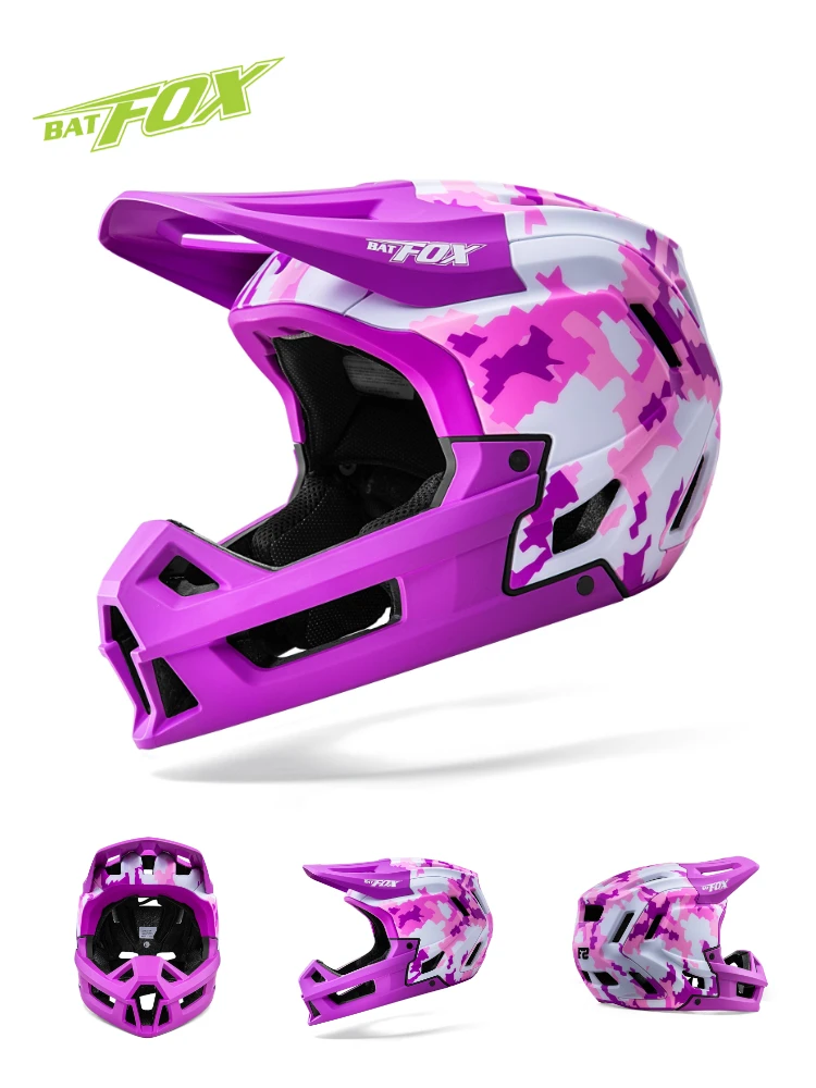 BATFOX Full Face MTB Fahrradhelm Erwachsene Jugend Offroad Radfahren Roller Sport Sicherheit Schutz Racing Mountainbike Helme – Detail 17
