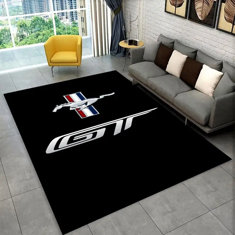 Retro M-Mustang Racing Car Non-Slip Area Rug for Living Room,Bedroom,Playroom,Soft Carpet Floor Mat Home Decor Rug  Room