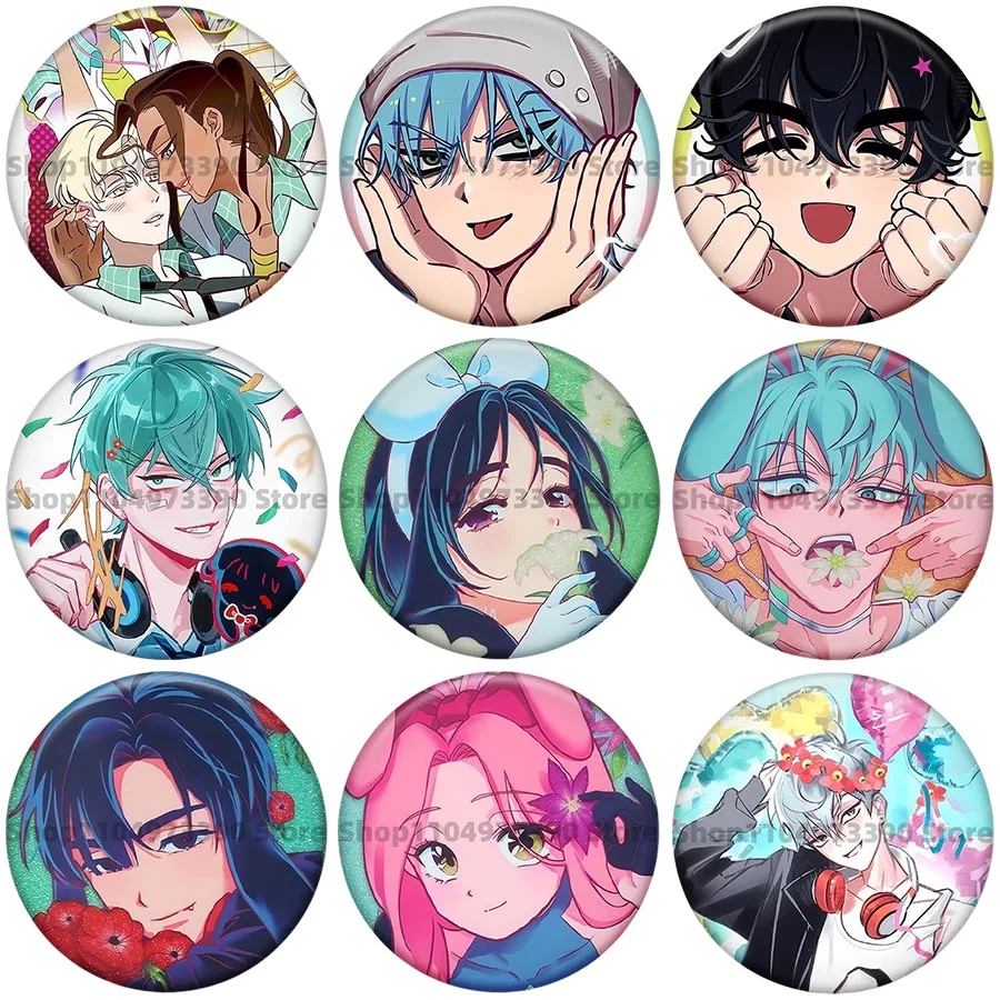 Anime Alien Stage Badge Cartoon Mizi Sua Ivan Till Luka Round Button Pin Fans Collection Birthday Gift Itabag Cosplay Prop Decor