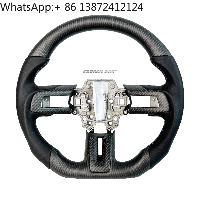 

Customized Steering Wheel for Ford Mustang Matte Carbon Fiber Steering Wheel Support Customization for Different Years