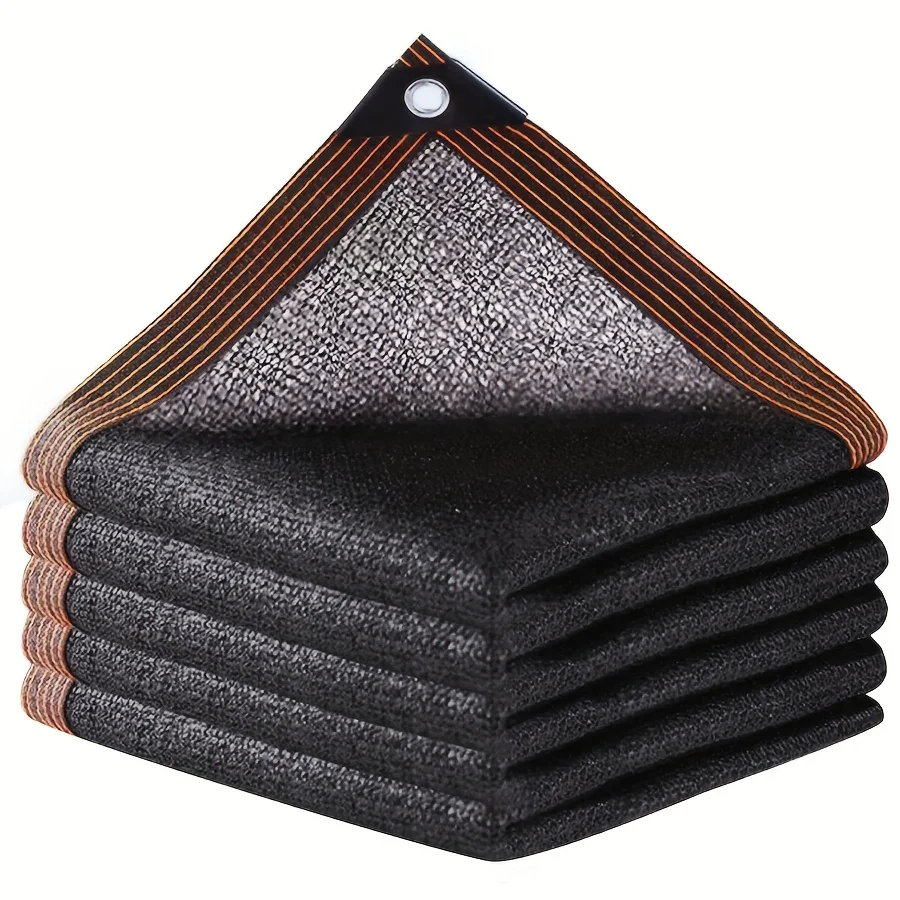 Black Shade Cloth Sunblock Mesh Cover Taped Edge With Grommets, Sun Net For Pergola, Plants Greenhouse, Gardens, Patio, TY0306