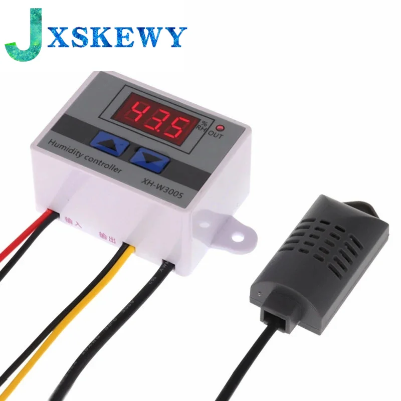 W3005 Digital Humidity Controller XH-W3005 12V 24V 220V Humidistat Hygrometer Humidity Control Switch Regulator Humidity Sensor