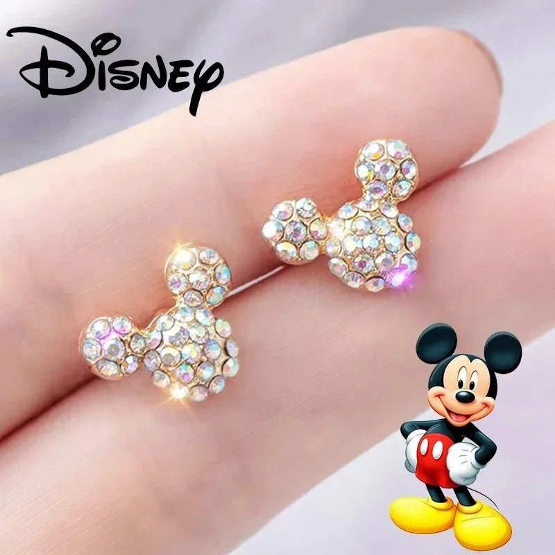 

Disney Mickey Mouse Earrings S925 Sterling Silver Needle Simple High Quality Earring Female Fine Jewelry Fashion Accessorie Gift