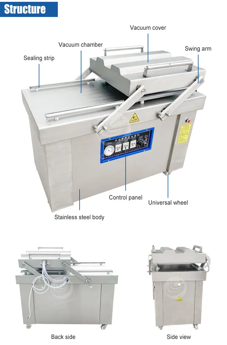 Z600/700/800 2S/4S Double Chamber Vacuum Packing Machine Food Sealer for Meat Fish and Other Foods