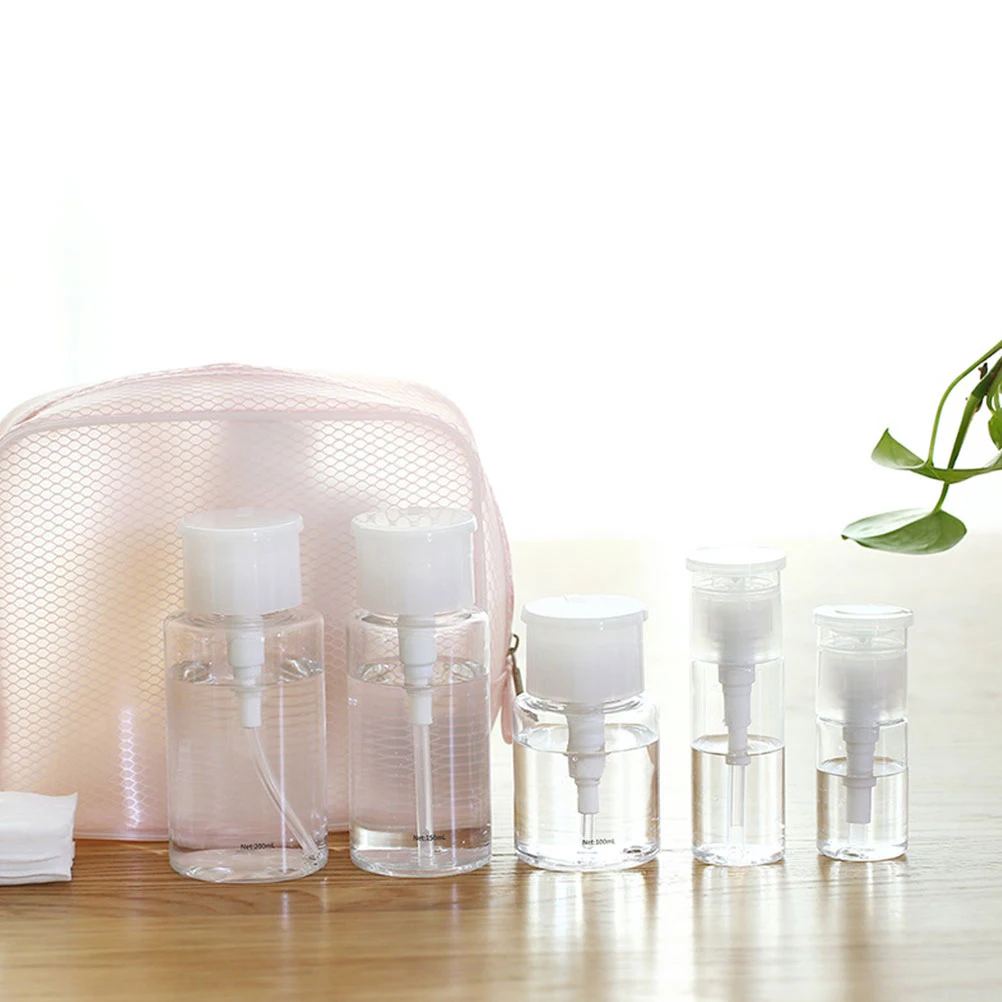 

5Pcs Portable Travel Liquid Containers Refillable Glass Bottles Durable Lotion Storage White Glass Bottle