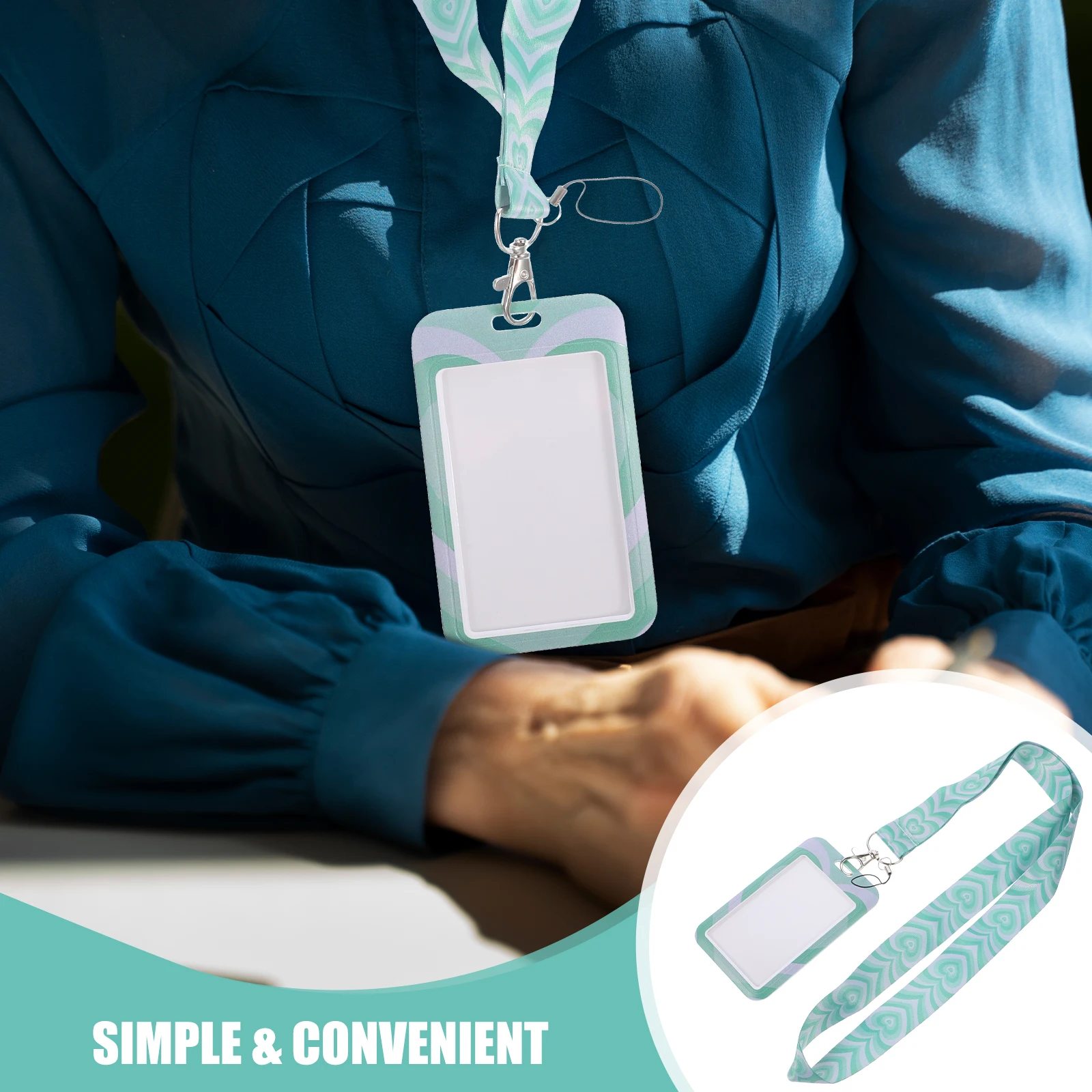 

Heart Shaped Holder Tag Sleeve With Lanyard Lanyard ID Badge Sleeve Portable Plastic Cover Student Nurse Teacher Multifunction