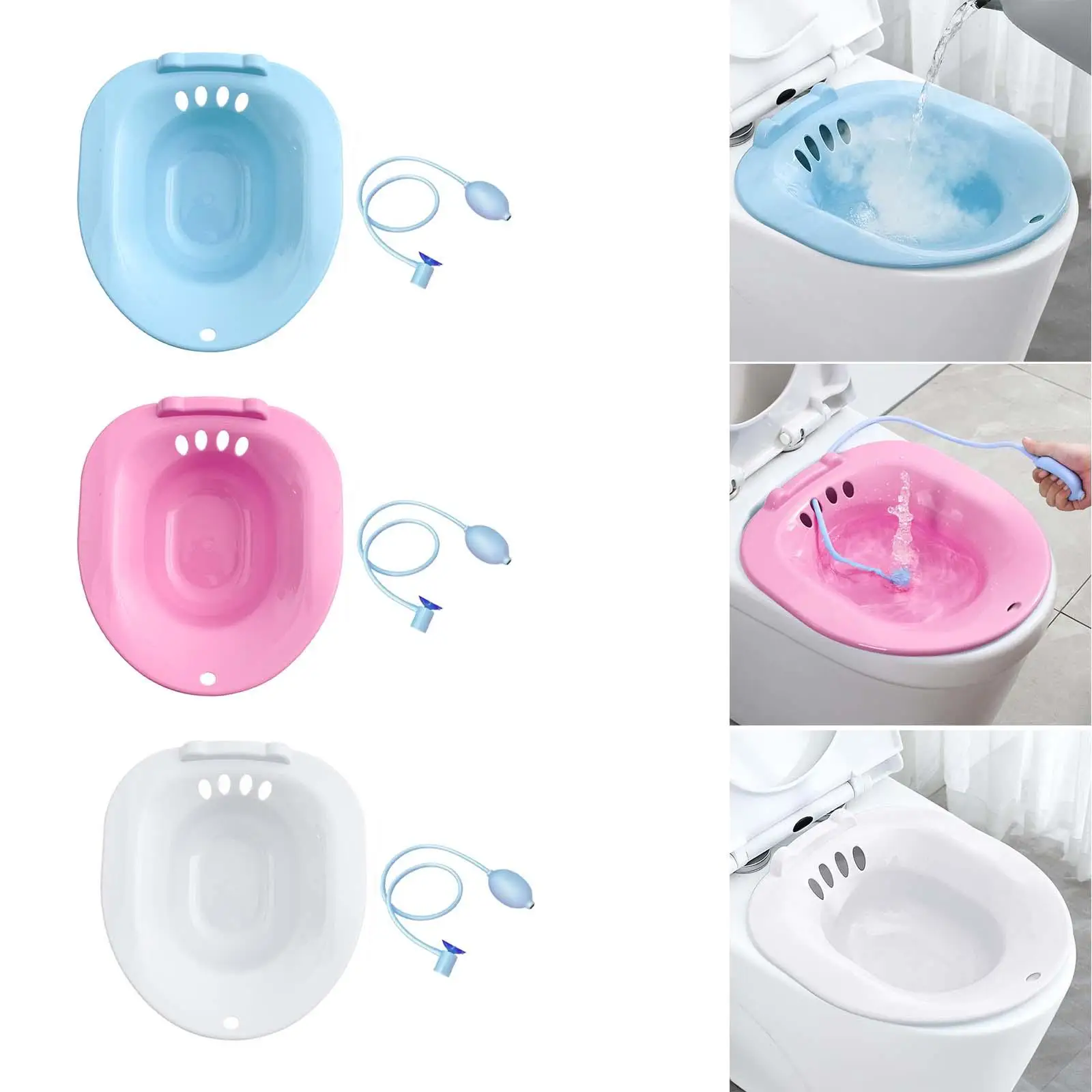 

Women Elderly Toilet Seat Sitz Bath Basin Portable Bidet Hip Bath Sturdy Sitting