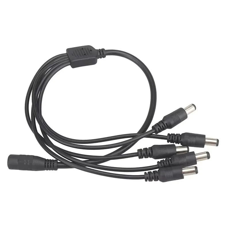 40 Uds DC Cable divisor de corriente conector adaptador 5,5x2,1mm hembra 1 a 5 enchufe macho para tira de LED y cámara CCTV