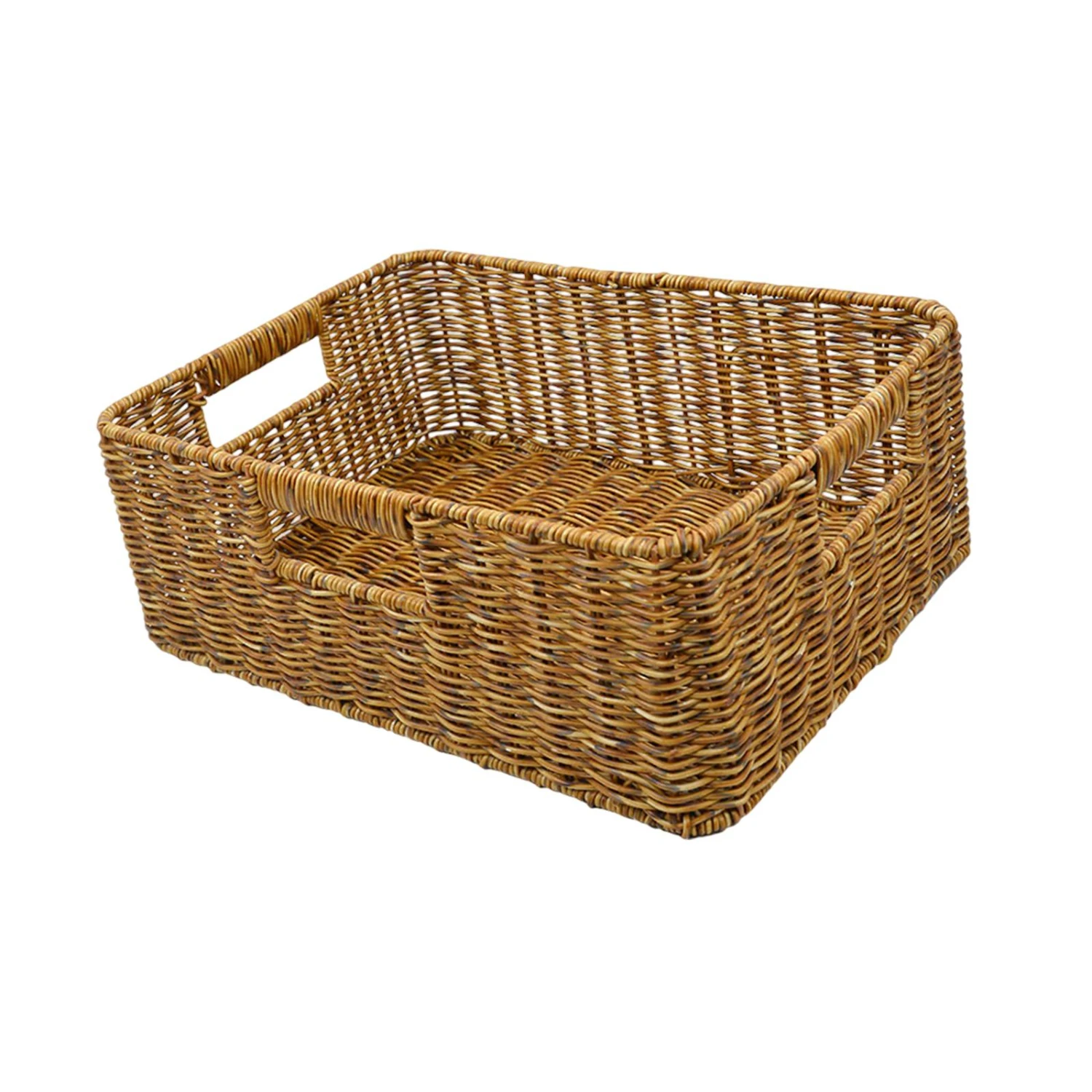 Enhance your home\'s organization with this stylish and durable rattan basket - The perfect solution for effortless countertop an