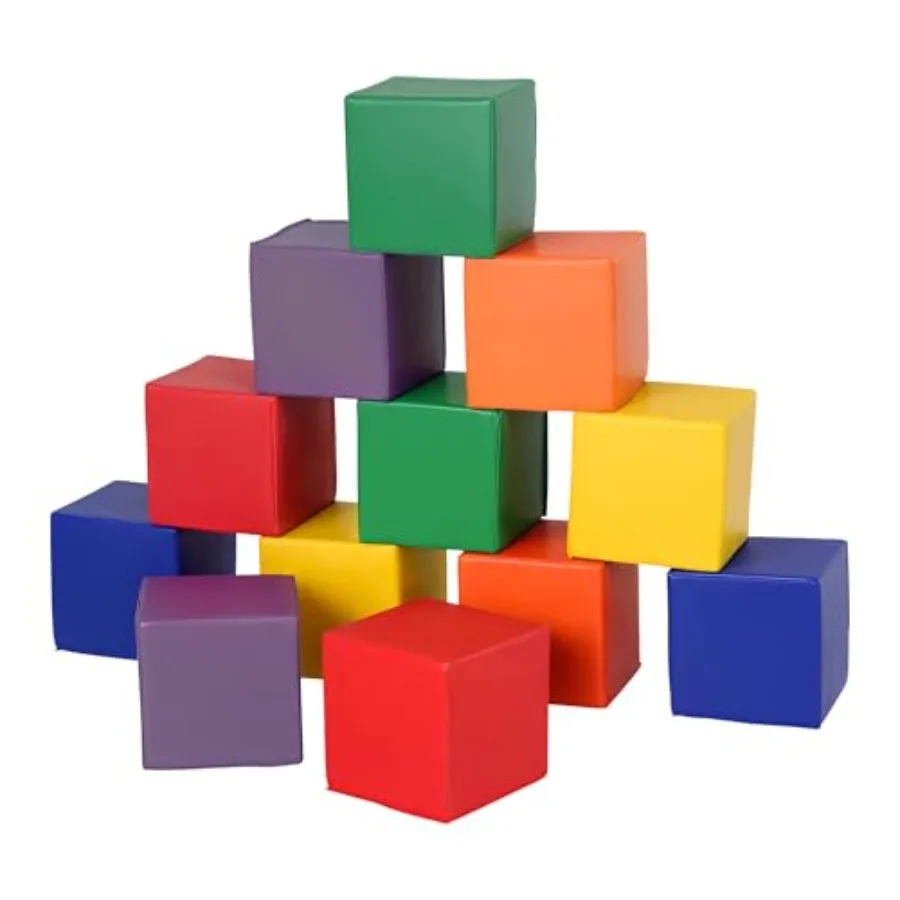 

Soft Play Blocks for Toddler Learning: Foam Building and Stacking Toys in Bright Colors, Safe Compliant for Preschool and Baby