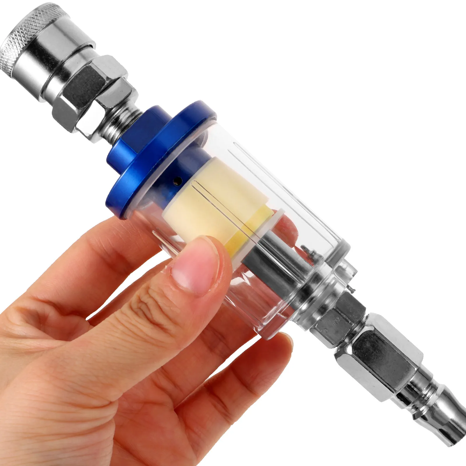 1 مجموعة 1 مجموعة ضاغط الهواء فلتر المياه النفط ل بخاخ الطلاء الهوائي البلاستيك مضمنة مجفف الهواء أداة ملحق زيت الماء المضمن #1