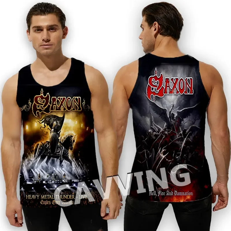 CAVVING 3D Printed  SAXON BAND  Tank Tops Harajuku Vest  Summer Undershirt Shirts Streetwear for Men/women