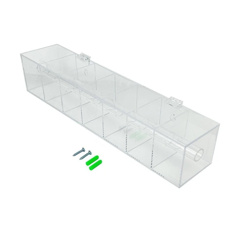 QX2E Clear Acrylic Label Storage Box 7 Section Manual Dispenser For Roll Craft