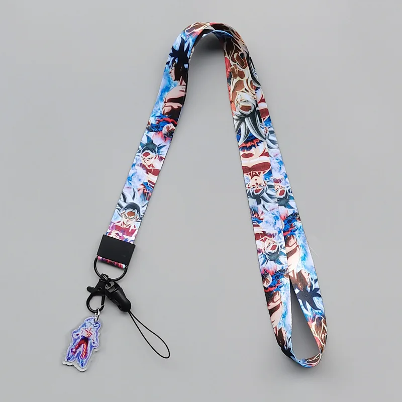 لعبة دراغون بول أنيمي الحبل لسلسلة المفاتيح غطاء بطاقة الهوية جواز سفر الطالب الهاتف المحمول USB شارة حامل حلقة رئيسية الرقبة حزام الملحقات