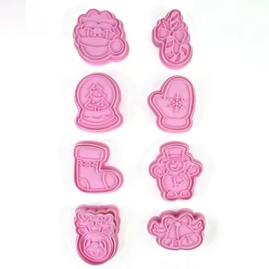Weihnachtskekse Cutter, Santa Claus Cookie Form, Plastik -Keks -Stempel, Süßwaren Küchenkochen, Gebäckwerkzeuge, 8 Stcs 8 Hauptverkäufe von Weihnachtsschneidungen - №6