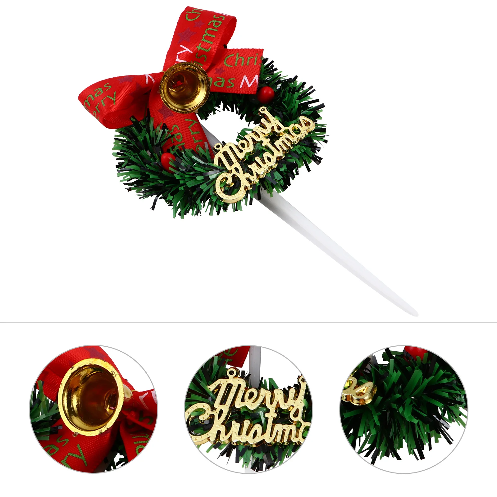 10 pezzi di ghirlande di Natale cake topper bowknot campana inserto forniture per decorare torte per feste di Natale cupcake muffin