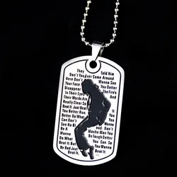 Michael Jackson Pendant Necklace Pop Star Singer Chain Fashion Stainless Metal Carving Necklace