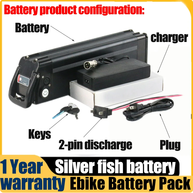 Electric Bike Silverfish Portable Battery Ebike Bike 50A Controller 48V Bafang 1500W 20ah 30ah  40ah 50ah Lithium Battery Pack