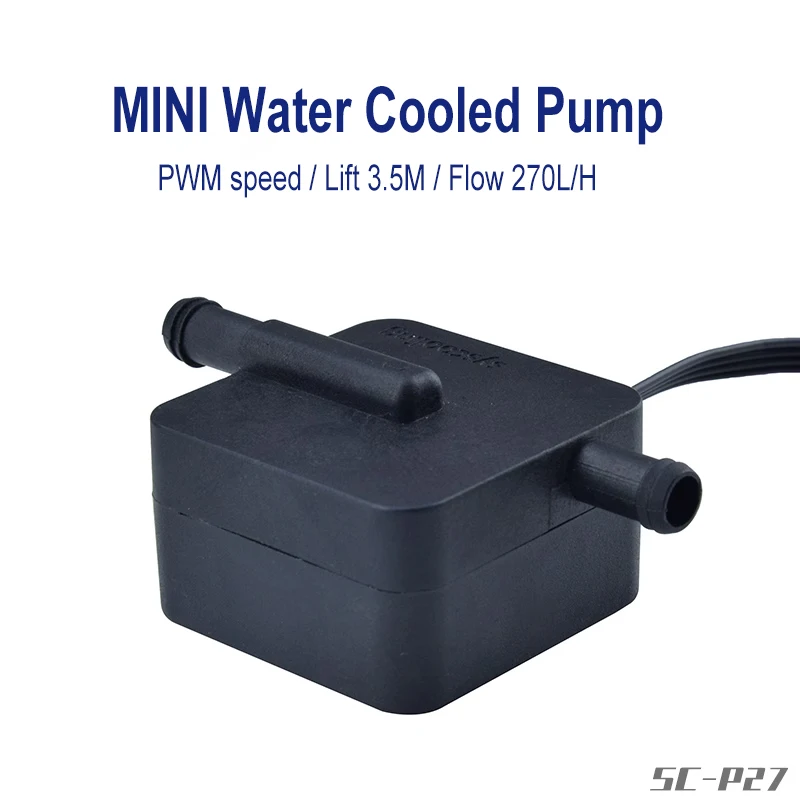 OCOCOO Water Cooler Pump Mini DV12V Water Cooler Custom Supports PWM Flow 270L/M MCU Control Watercooling Pump Reservoir Quiet