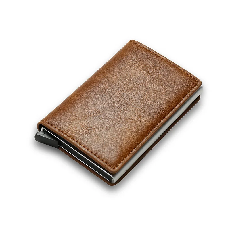 2024 Credit Card Holder Men Wallet RFID Aluminium Box Bank PU Leather Wallets with Money Clip Designer Cardholder