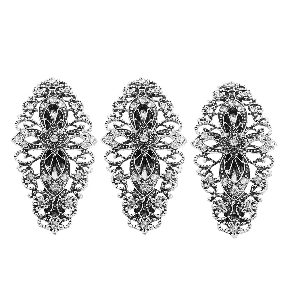 

3Pcs Vintage Rhinestone Hair Clips Sparkling Zircon Alloy Decorative Accessories for Wedding Party Hairstyles Vintage Hair Clips