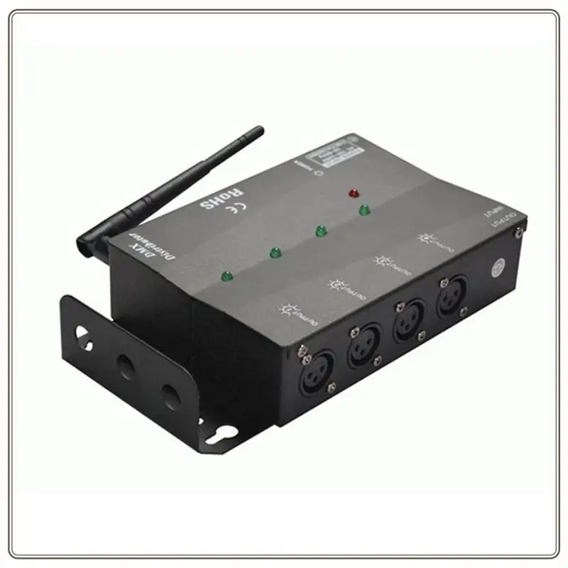 Reliable-4 Way Wireless Separate DMX512 Splitter Distributor DMX512/1990 Signal Data 1 Input 4 Output Side Installed,4 Way Wirel
