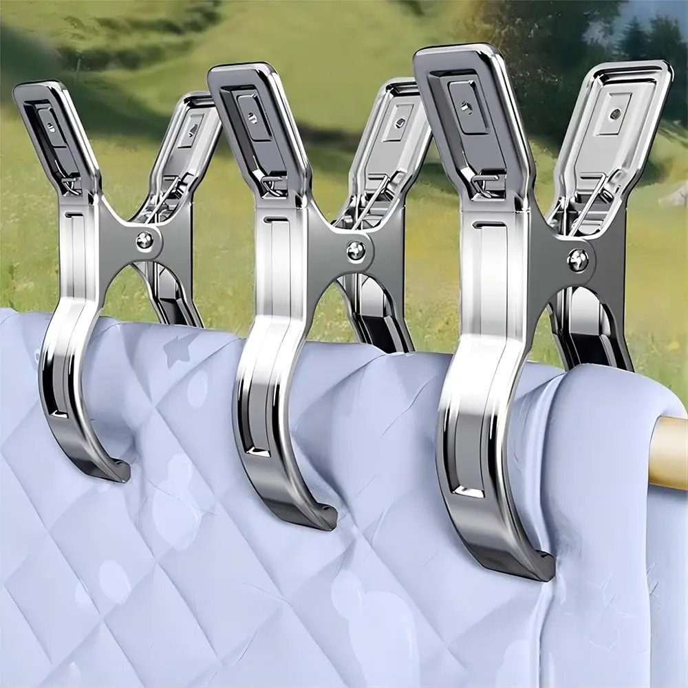 

6/12/30 зажимы для одежды из нержавеющей стали металлические зажимы для одеял ветрозащитные прищепки для белья держатели для пляжных полотенец уличная универсальная