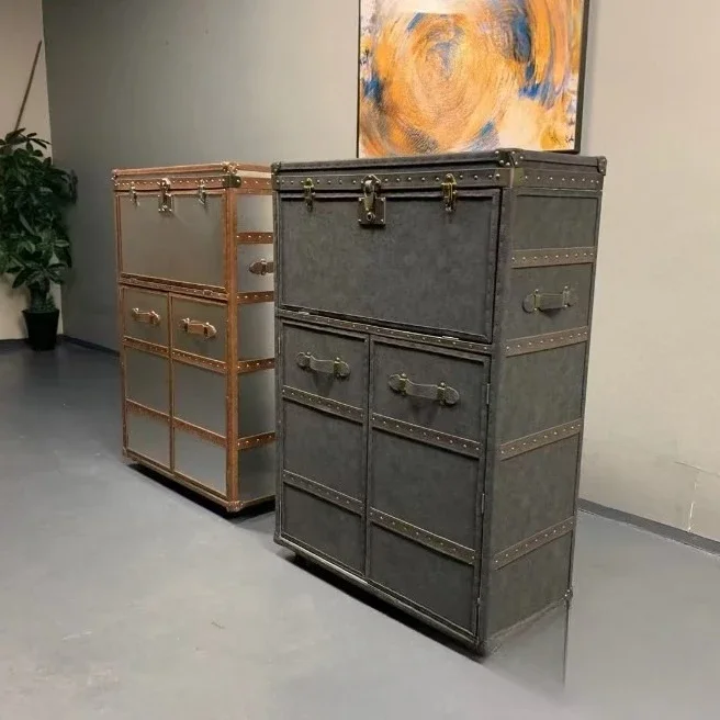 Cofre de estilo americano, taquilla de estilo industrial completa retro