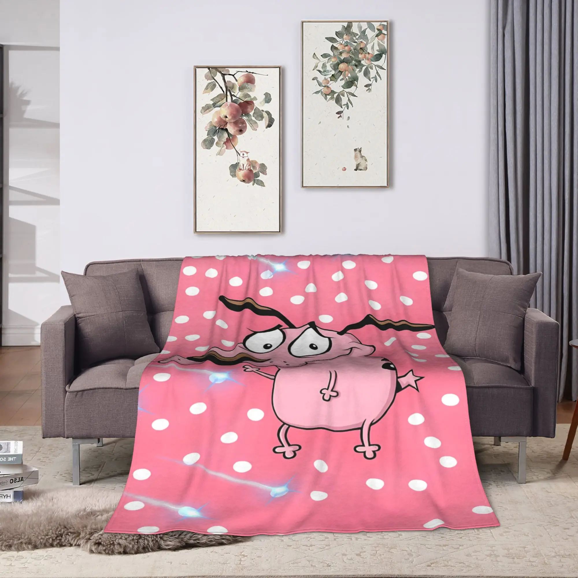 Cartoon Courage Cowardly Dog Blankets Quality Warm  Throw Blanket Winter Boy Girl Bedroom Novelty Bedspread