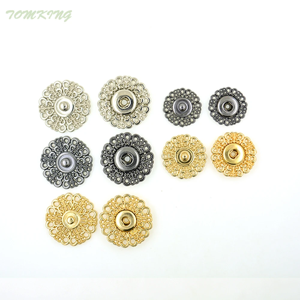 Snap Button New пуговицы 10pcs/lot 18mm/21mm/25mm кнопки для одежды Metal decorative Buttons for colthing suit jacket  mink coat