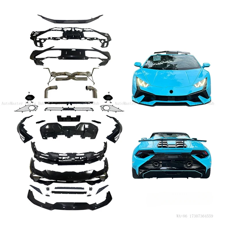 

Upgrade New Front and Rear Bumpers Body Kit with Exhaust and Fog Light Cut-Outs for 2014-2020 LP580/610