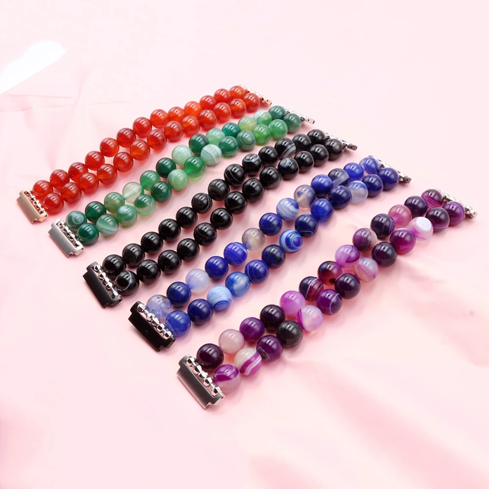 Pulseira de relógio de joias de ágata, pulseira de 20mm para garmin venu 2 plus/venu sq/venu pulseira vivoactive 3 vivomove