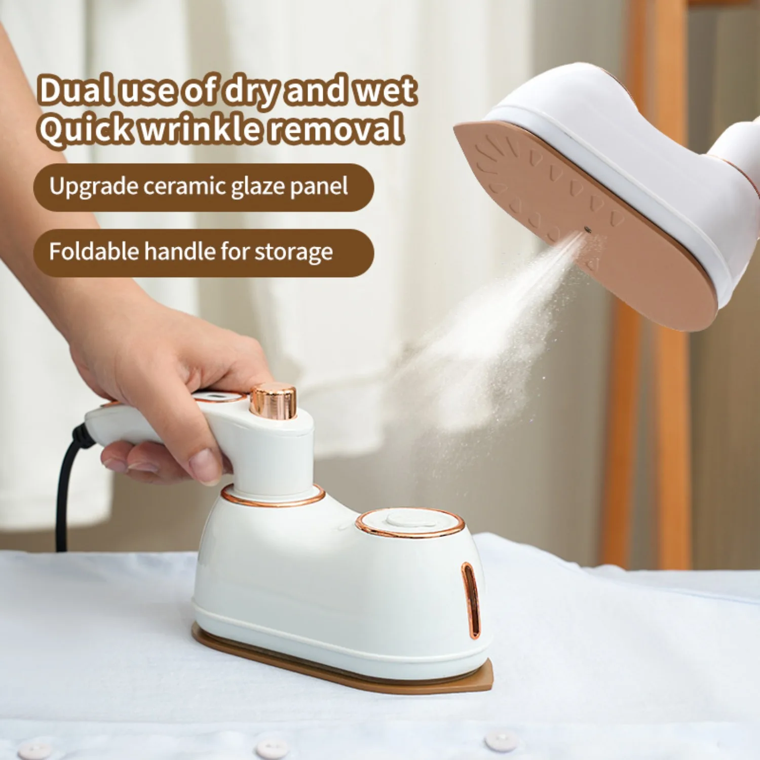 Portable Mini Garment Steamer 40W Handheld Ironing Machine with 180° Swivel Handle Quick Heat up for Clothes Steaming