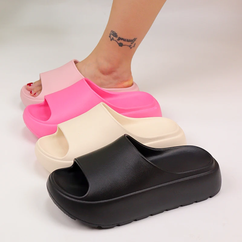 

Женские тапочки на платформе из ЭВА, легкие водонепроницаемые нескользящие сандалии на толстой подошве, удобные домашние тапочки, повседневные домашние тапочки
