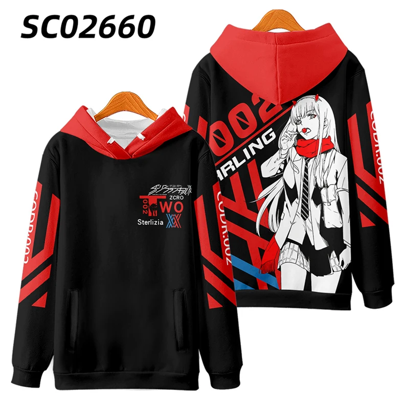 Anime Darling In The Franxx ZERO TWO Cosplay Costume 3D Print Oversized Women/Men Hoodie Sweatshirt Casual Sportswear Outerwear