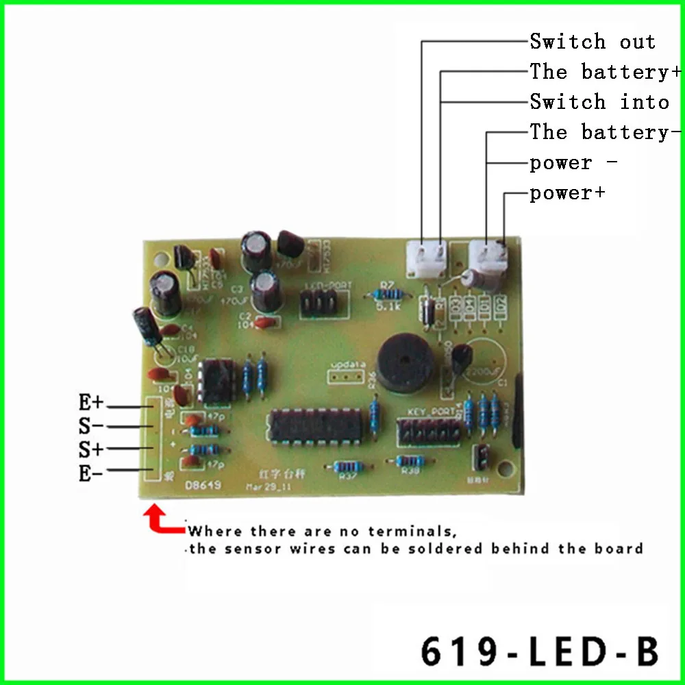 ميزان إلكتروني اللوحة الأم رقاقة لوحة دوائر كهربائية LED LCD ملحقات المقياس الإلكتروني عرض الكلمات باللون الأسود والأحمر، صنع في الصين