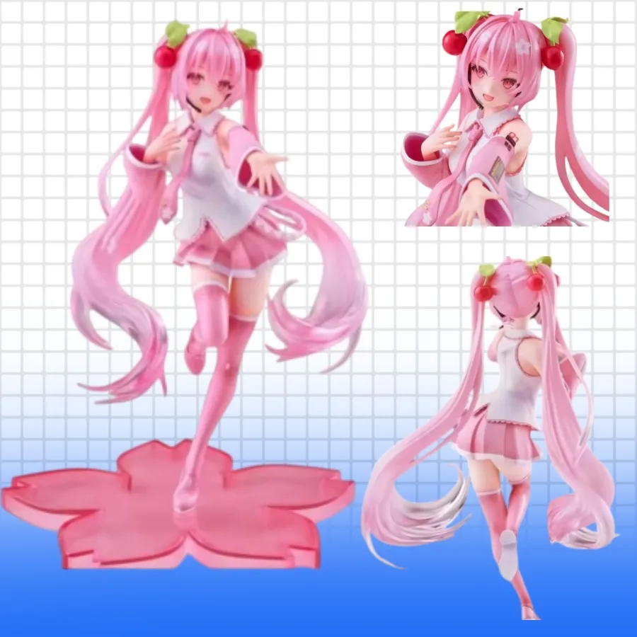 Hatsune Miku Sakura Miku Anime Modell Spielzeug Kawayi Pink Sakura Serie Puppe Koc C Bodentemperatur Figur PVC