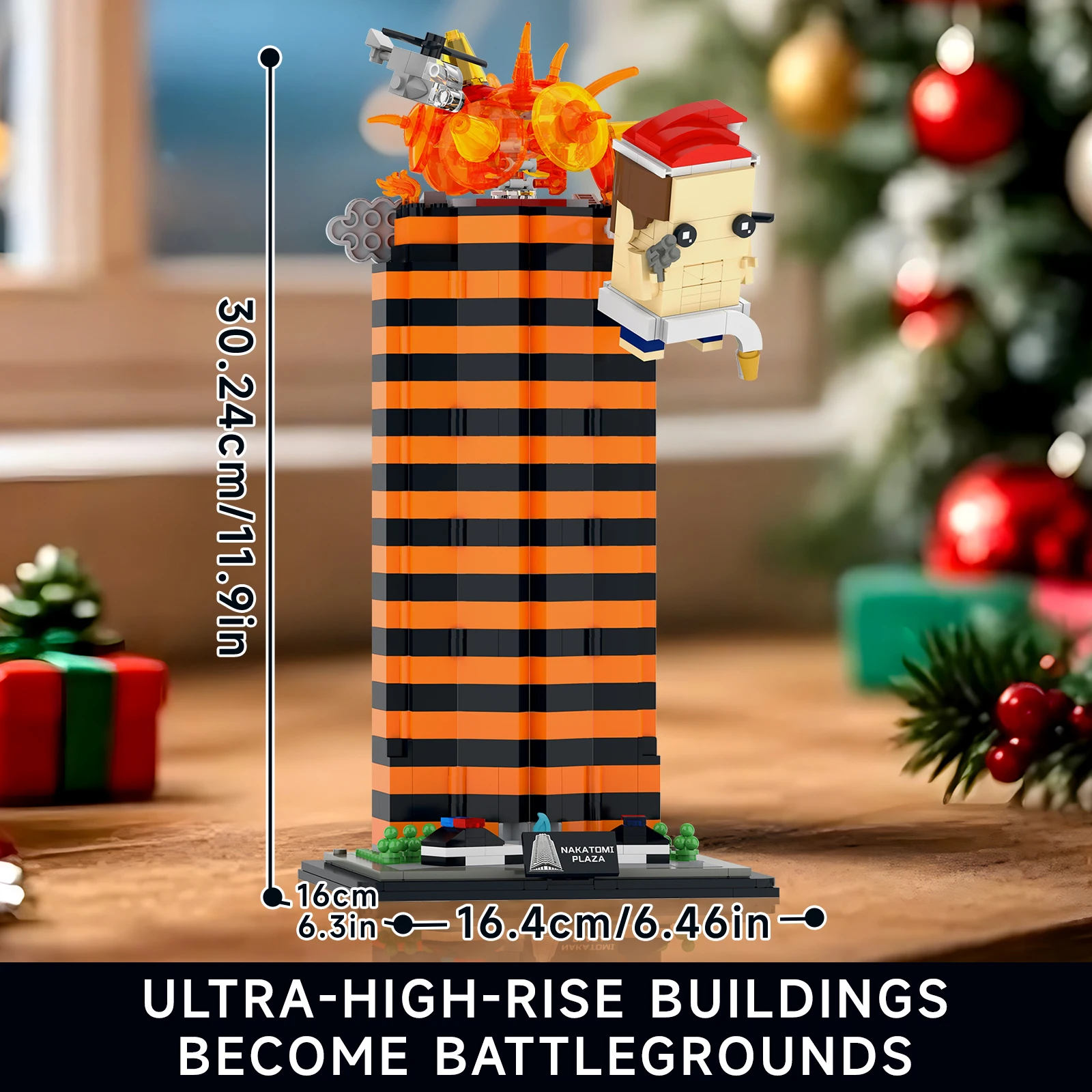 Kerstdetective bouwstenen: film gestanst scènereplica met beeldjes, collectie/kerstdecoratie/familieplezier