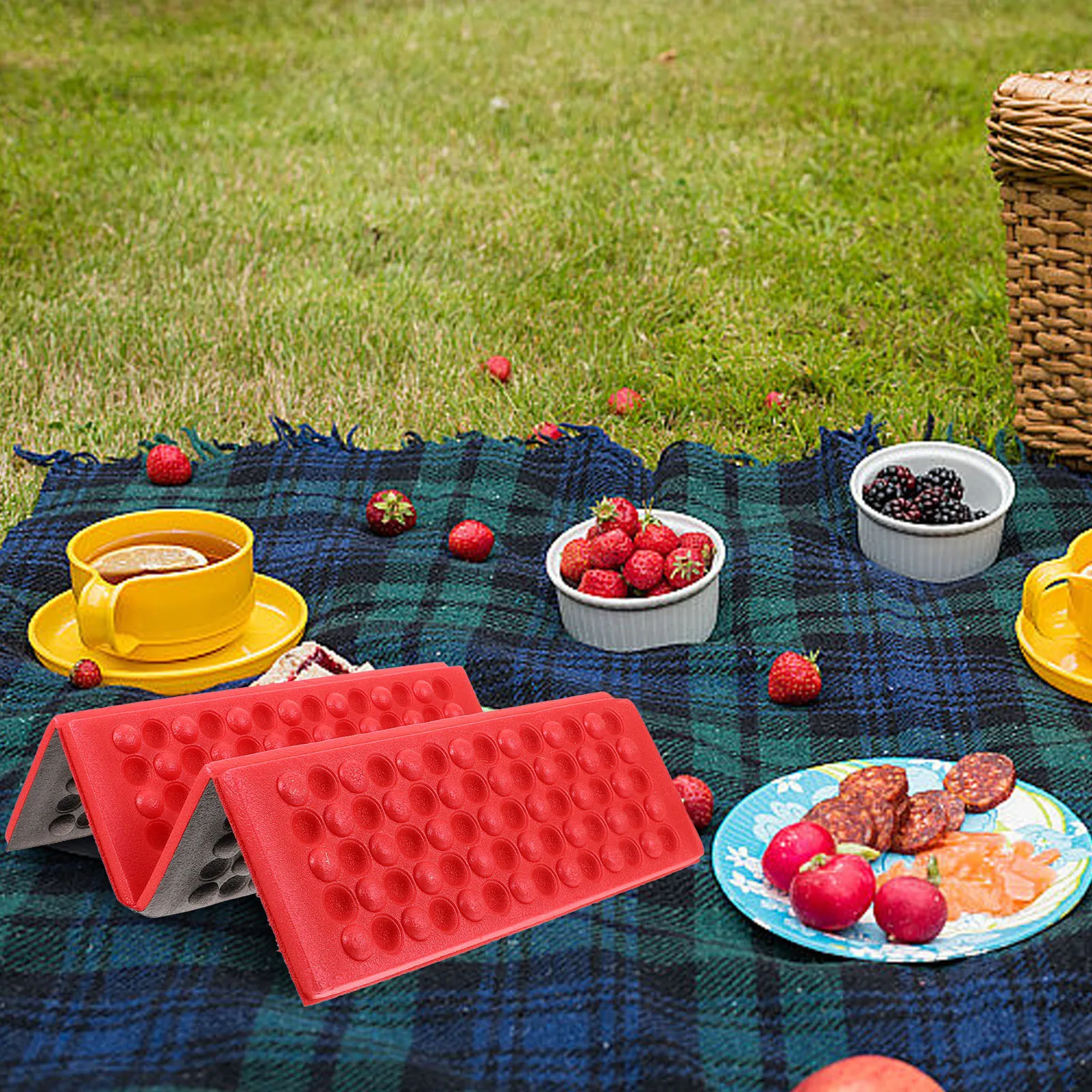 Faltbare tragbare Campingmatte Xpe wasserdichtes Outdoor-Sitzkissen für Picknick, Wandern, Bodenschutz, grüne Campingmatte