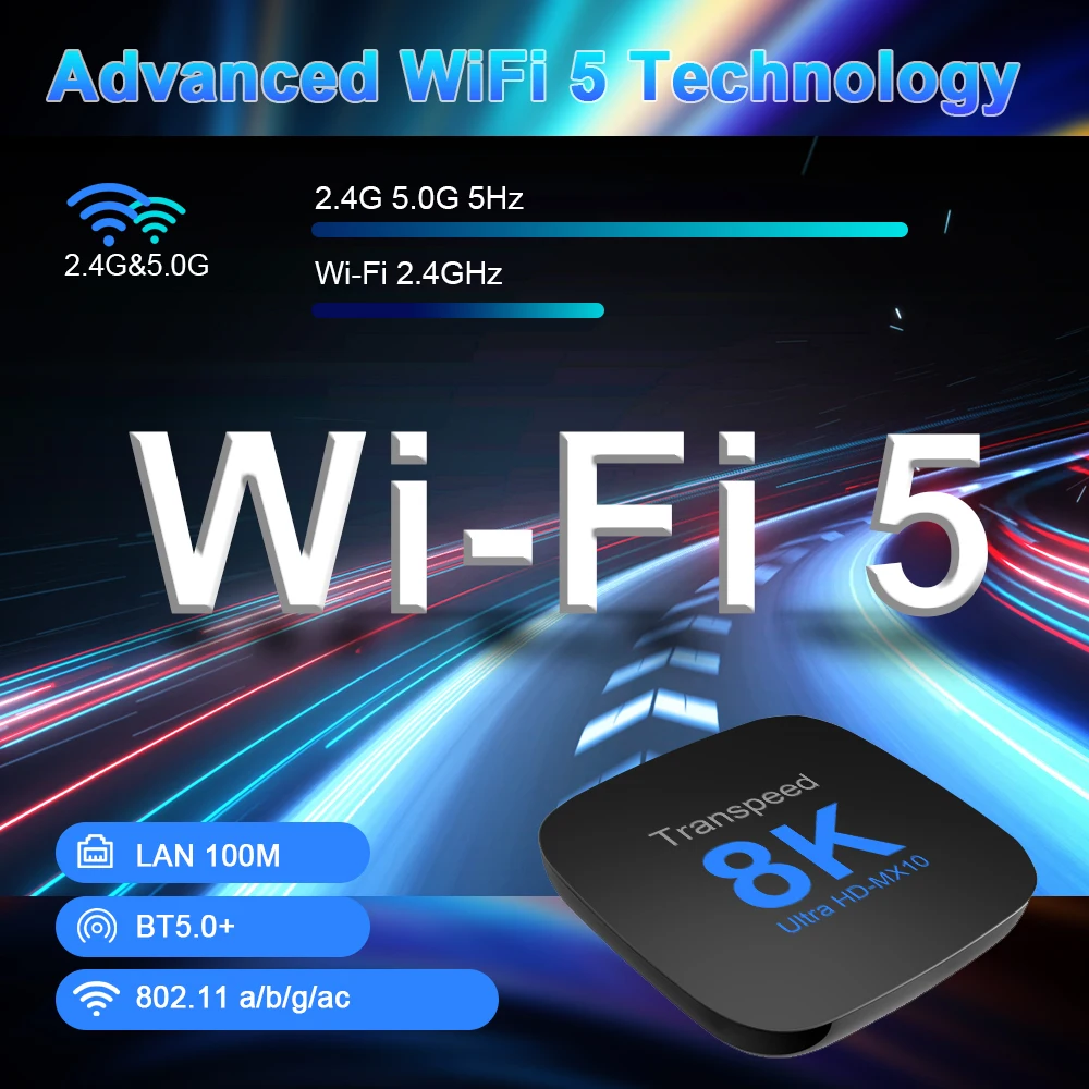 Transpeed ATV Android 13 TV BOX RK3528 mit Sprachassistent TV-Apps Dual Wifi Quad Core Cortex A53, unterstützt 8K 4K Video BT5.0