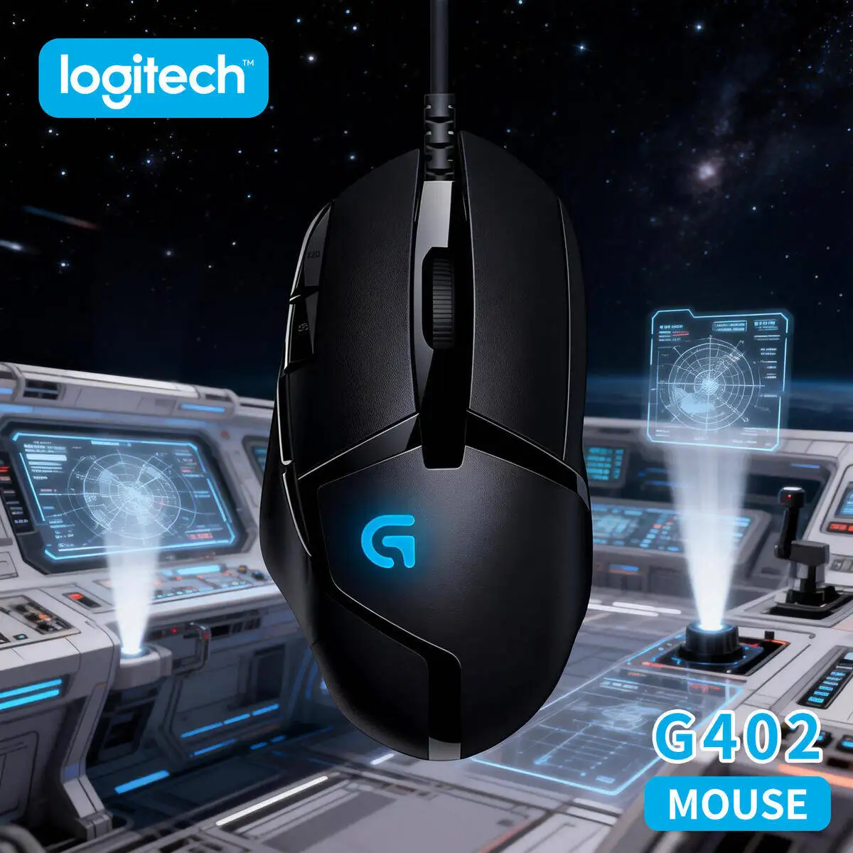 

Проводная игровая мышь Logitech G402 Hyperion Fury, 8 программируемых кнопок, 4000 точек на дюйм, высокоскоростное отслеживание для геймеров